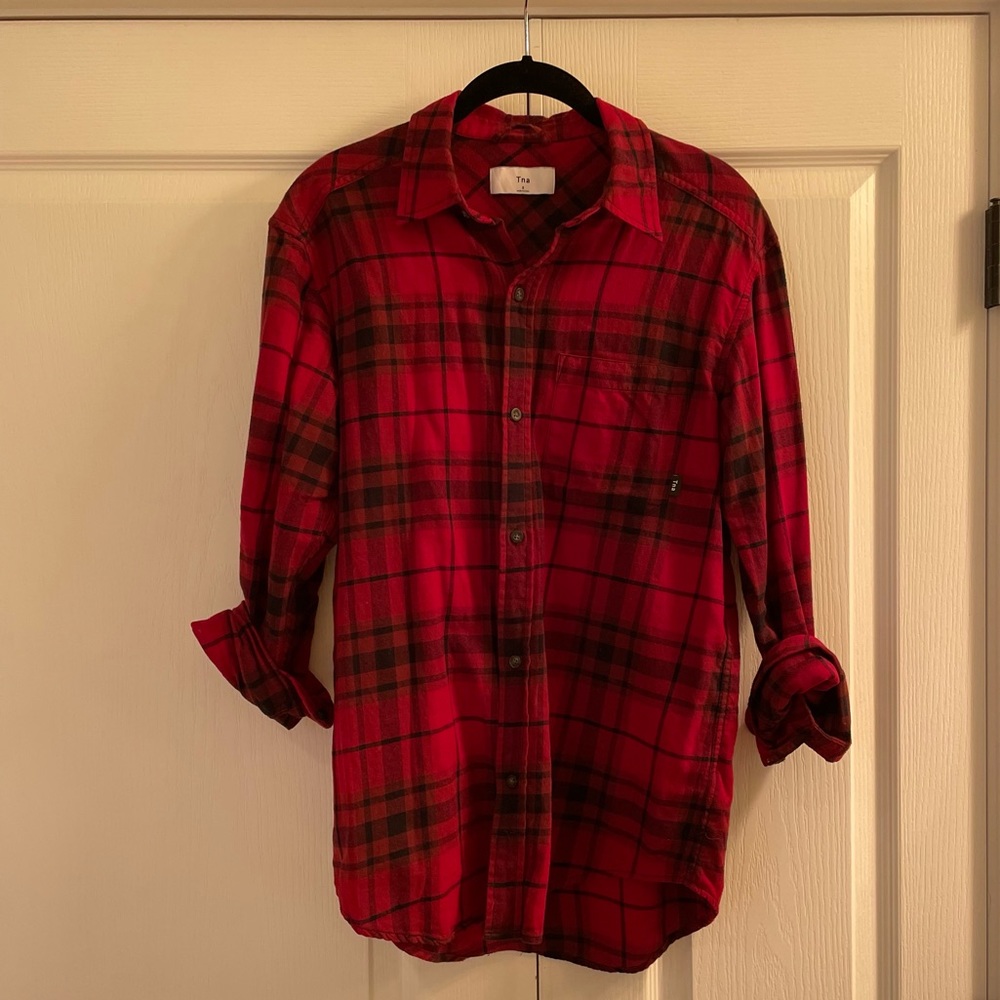 Aritzia Dark Red Flannel